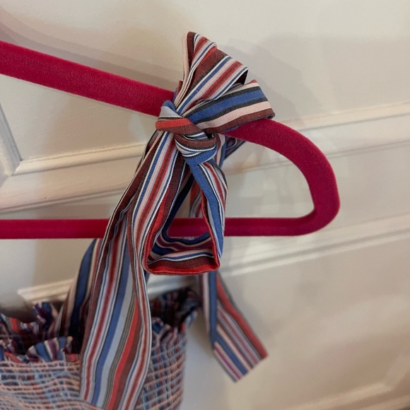 Petersyn ruched pink and blue tie tank - Picture 3 of 6